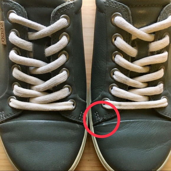 ECCO Soft 7 Leather Lace-up Sneakers - Moon (5) - Picture 9 of 12